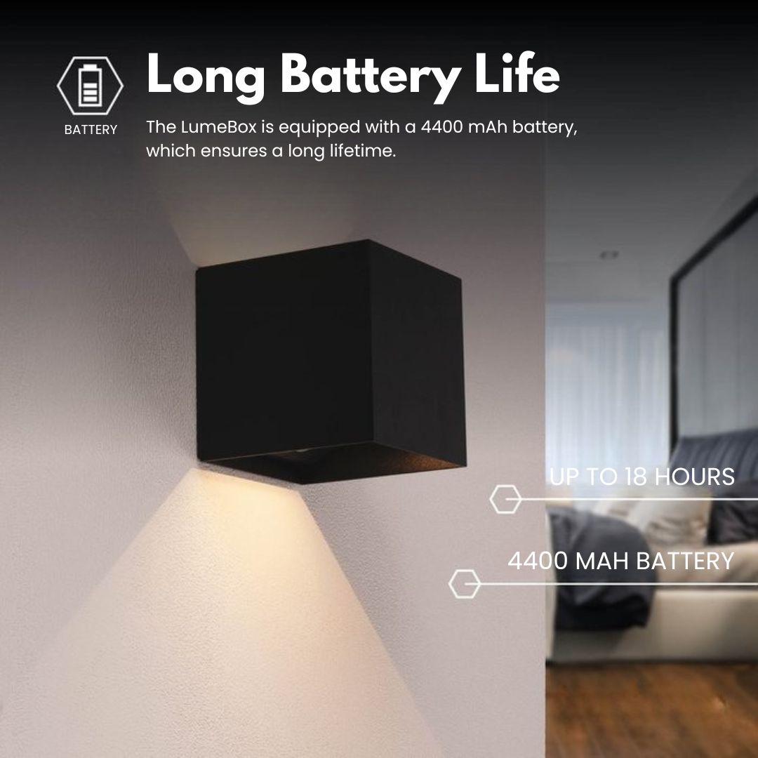 Battery Powered Wall Sconce | Modern Wireless Wall Lamp with Motion Sensor | LumeBox