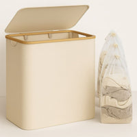 Laundry Hamper & Basket | Washing Basket with Lid & 3 Compartments | SortNeat