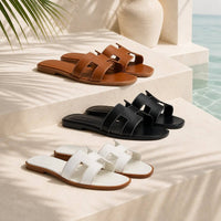 Leather Slide Sandals | Lunavera