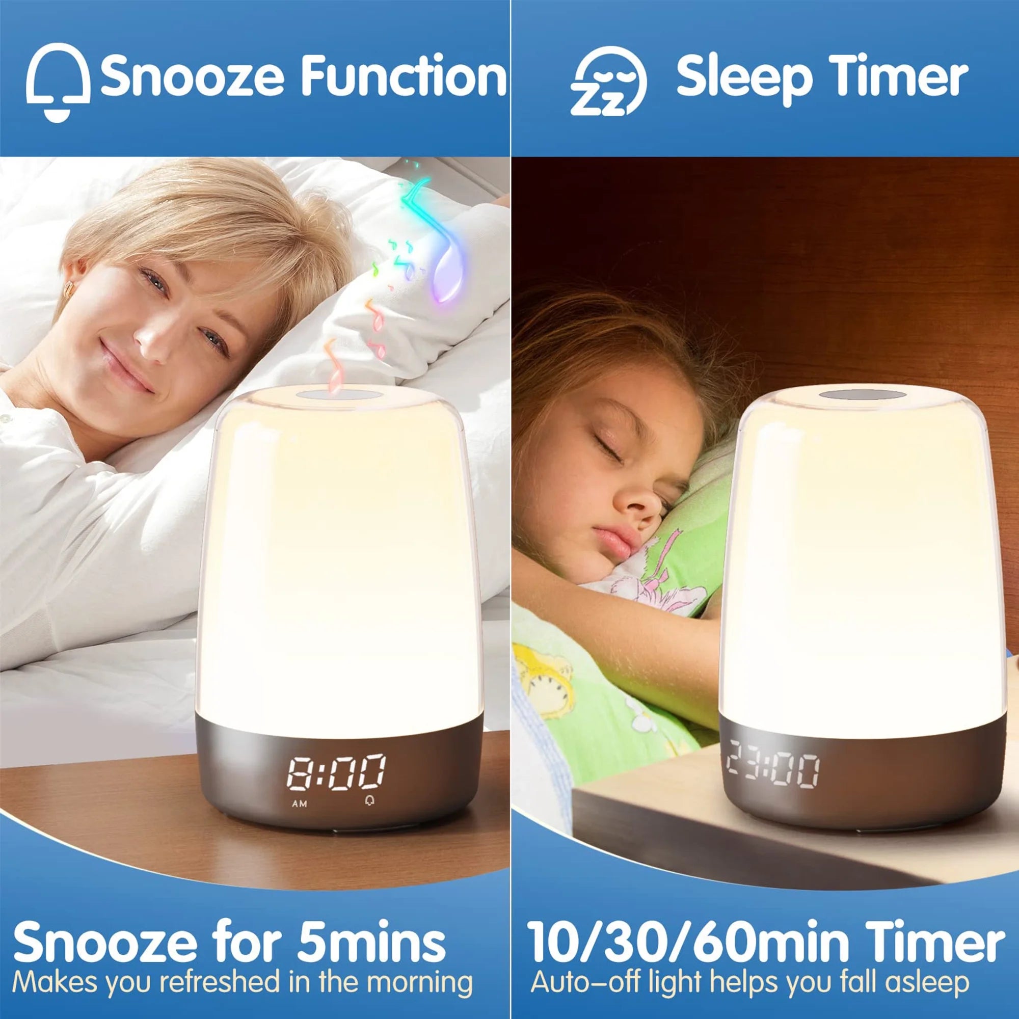 Sunrise Lamp Alarm Clock | Wake Up Light for Restful Mornings | MorningGlow