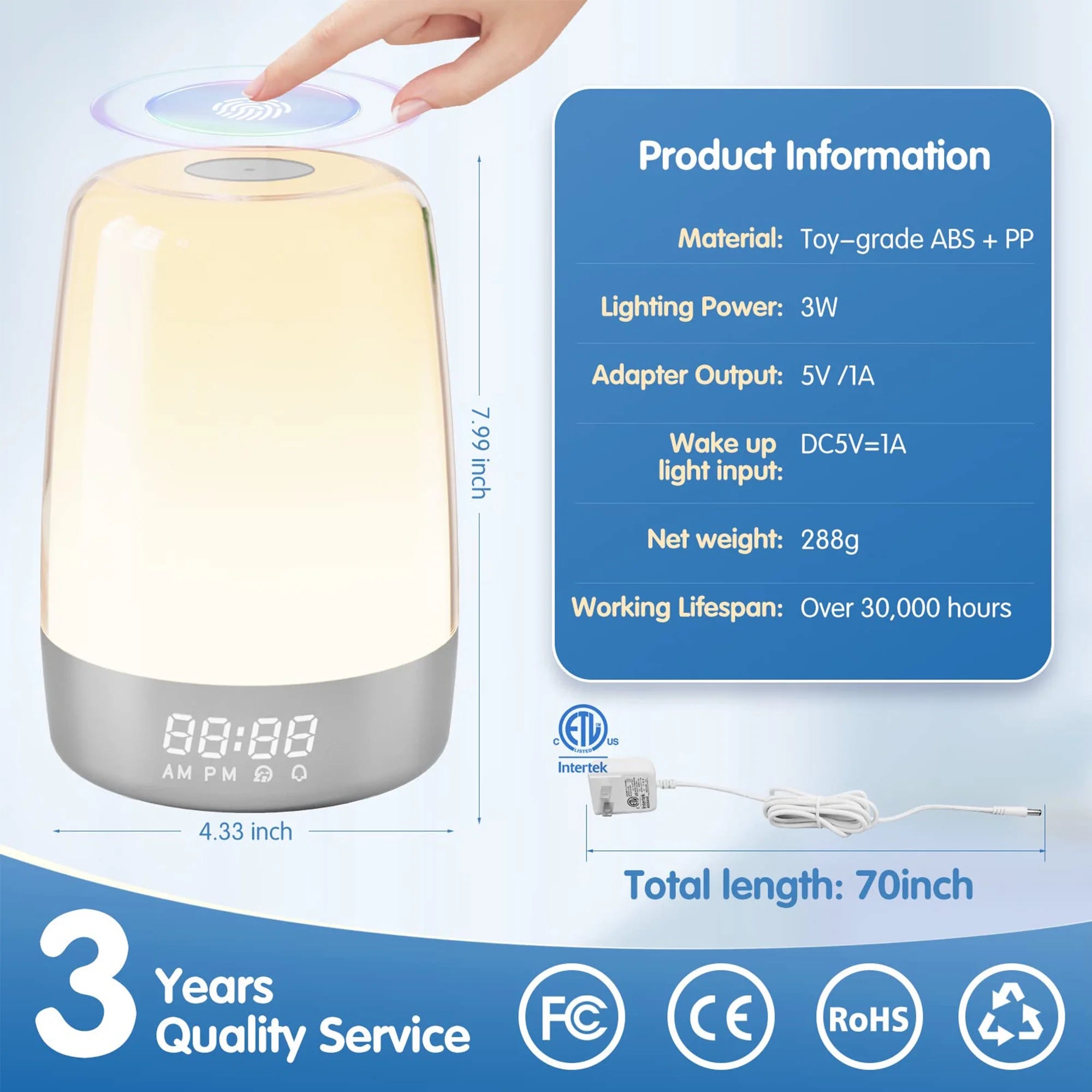 Sunrise Lamp Alarm Clock | Wake Up Light for Restful Mornings | MorningGlow