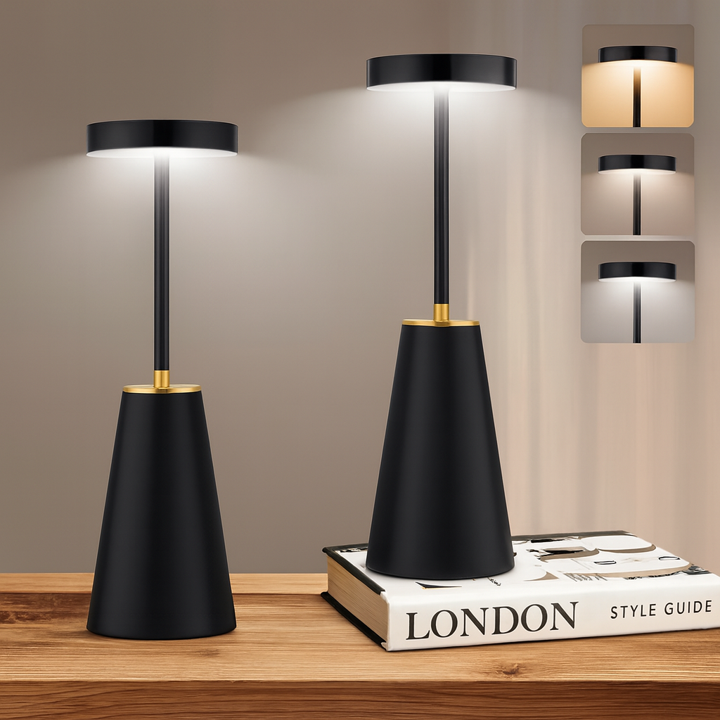 Modern Table Lamp | Cordless Nightstand Bedside Lamp with Touch Function | Rechargeable Lamp | CozyGlow