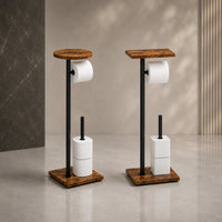 Toilet Paper Holder with Shelf | LooLedger